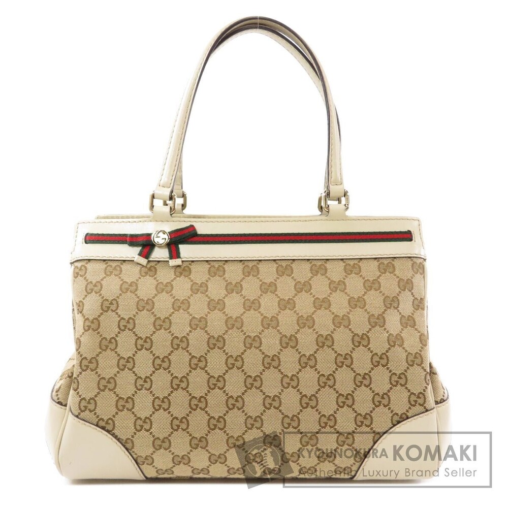 Gucci Sherry Tote Bag Canvas Leather